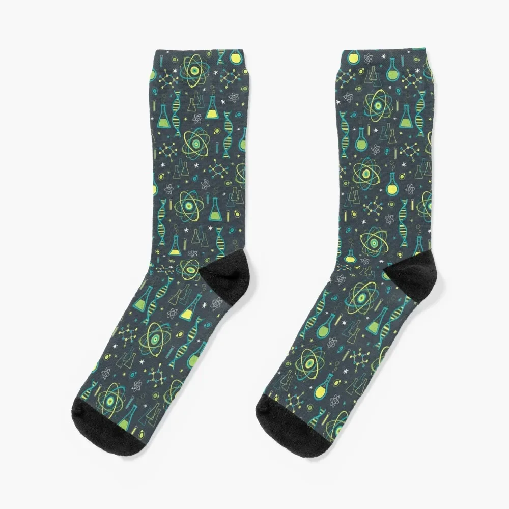 Calcetines de ciencia moderna de Midcentury para hombre y mujer, regalo divertido, baloncesto, marca de lujo