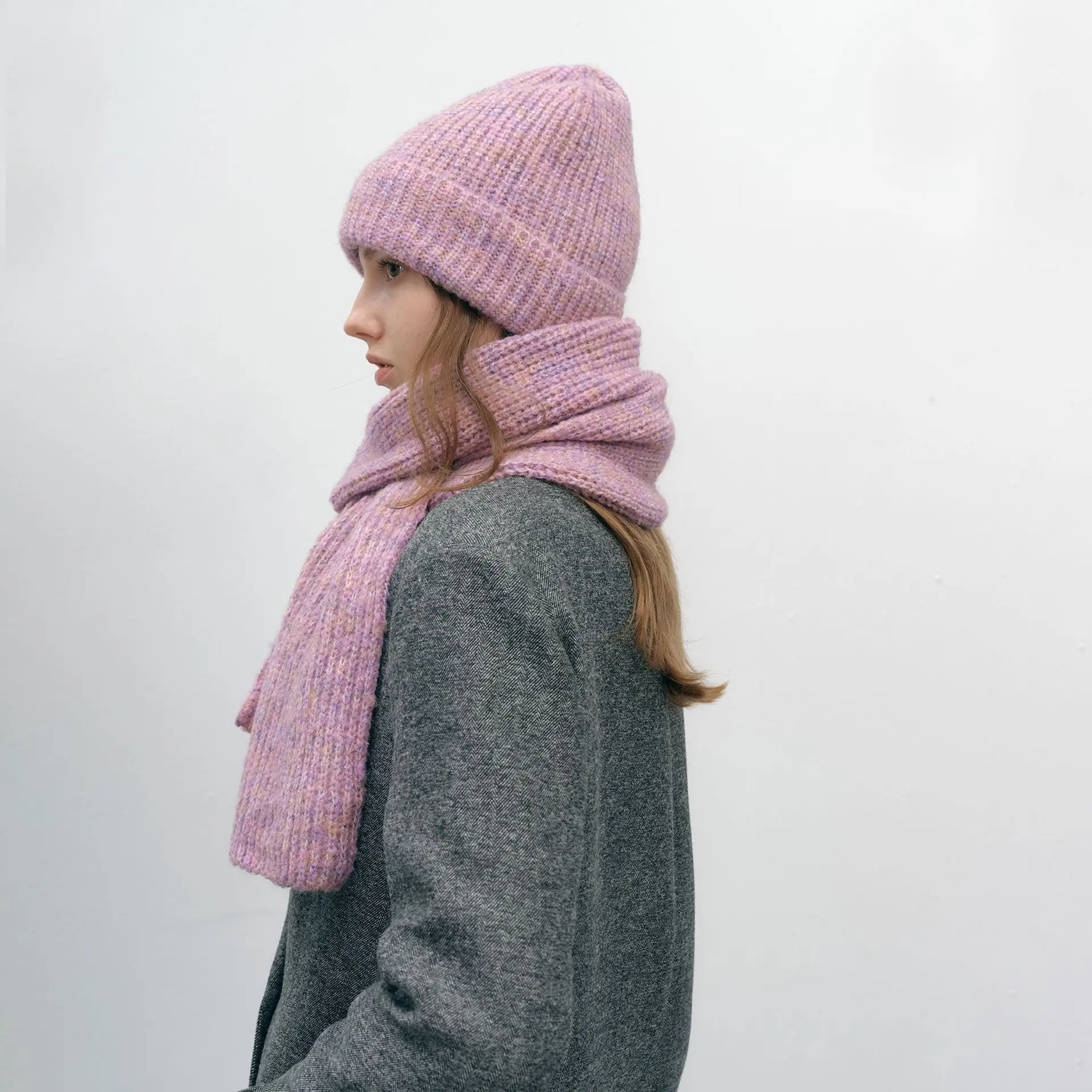 Women Winter Hat Scarf Set Fashionable Ear Protection Coldproof Warm Knitted Hat for Men Outdoor Ski Beanies