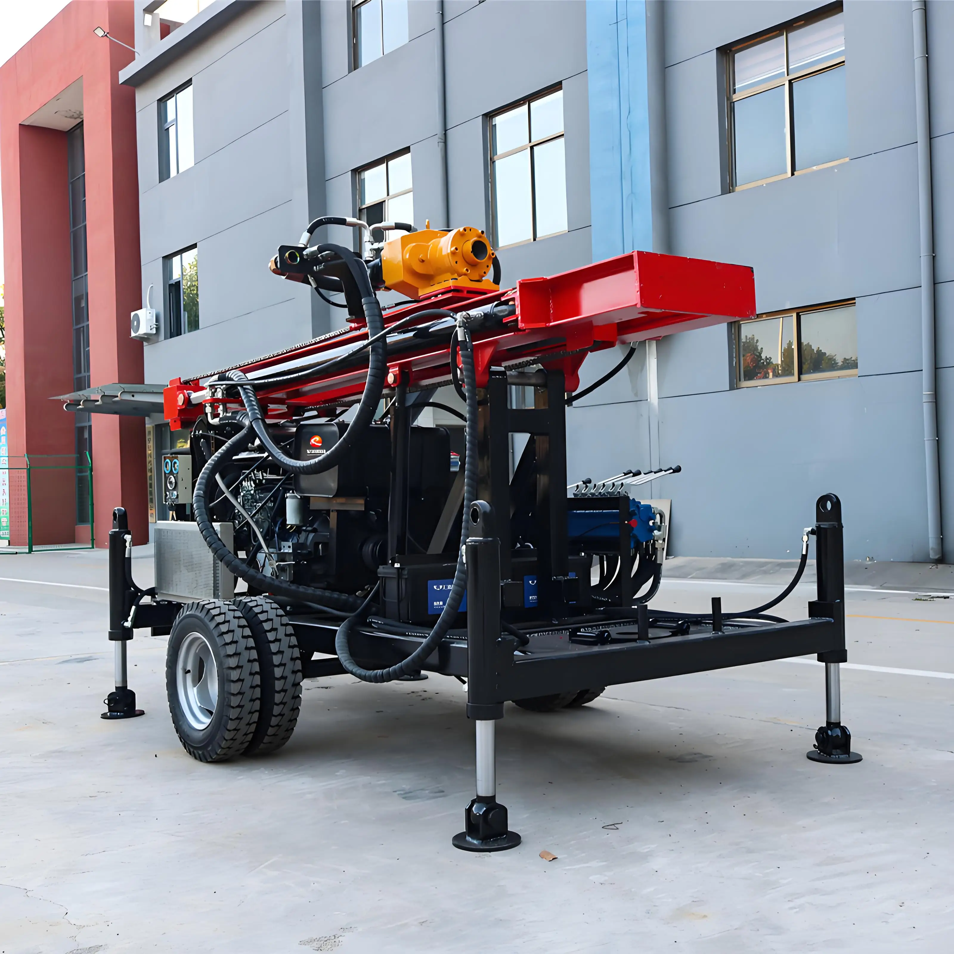 2025Hydraulic Multifunctional Water Well Drilling Rig Four Cylinder 78PH Wheel Well Drilling Rig