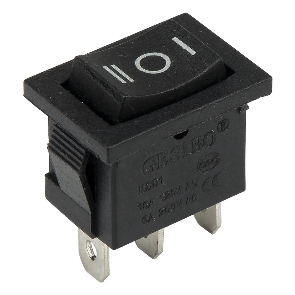 10pcs / lot KCD1-103 perforate 19 x 13 mm 3 pin ON - OFF - ON boat rocker switch power switch with black / white color
