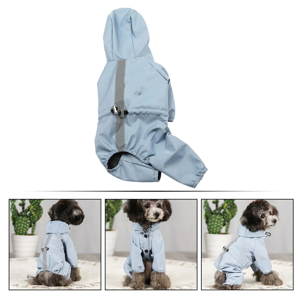 

1pc Dog Raincoat Waterproof Reflective Pet Rainwear Adjustable For Small Dogs Cats Outdoor Use Puppy Rain Slicker Pet Supply