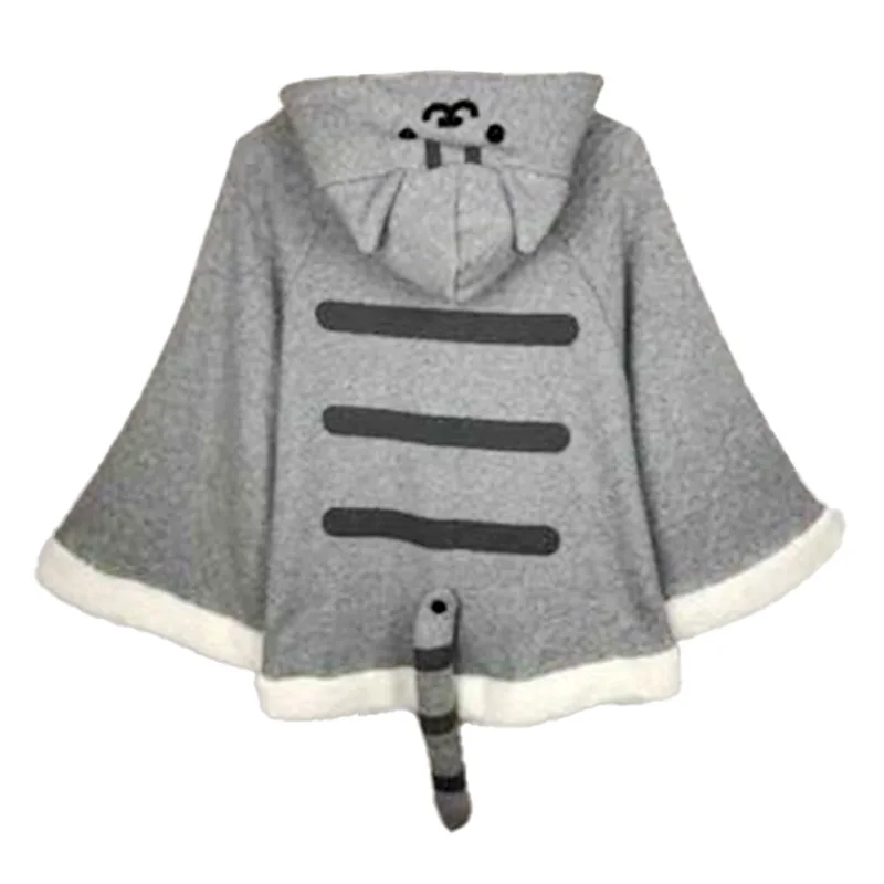 Animal Cat Teacher Cosplay Cute grey cat cloak Costume Carnival Party  halloween Cloak pajamas