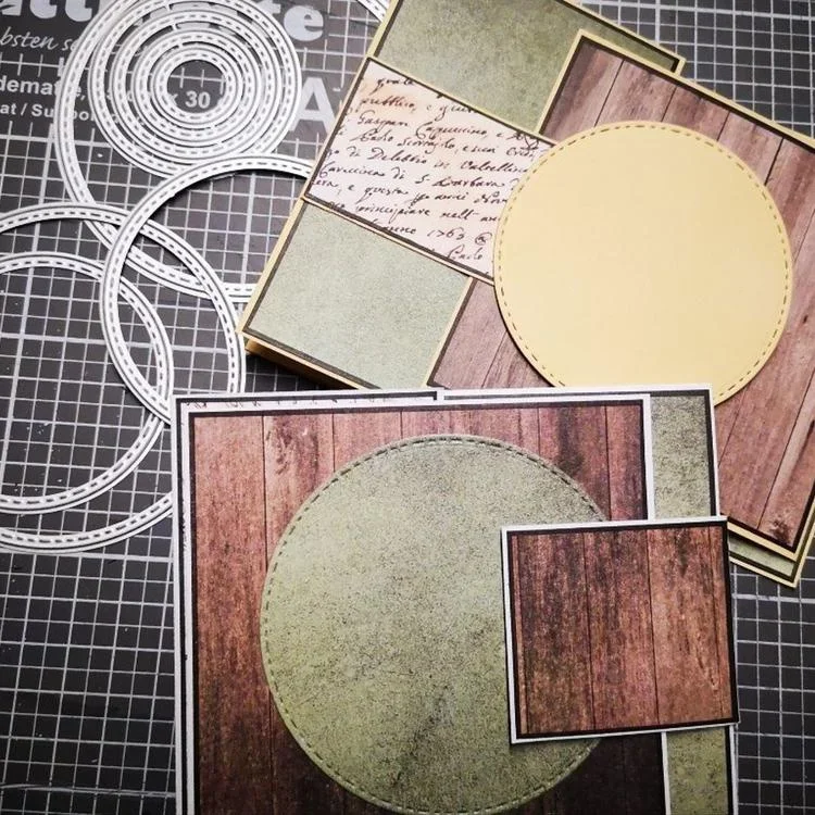 8pcs Round Circle Metal Cutting Dies Stencil for DIY Scrapbooking Photo Album Decorative Embossing Template Folder Crafts Decor