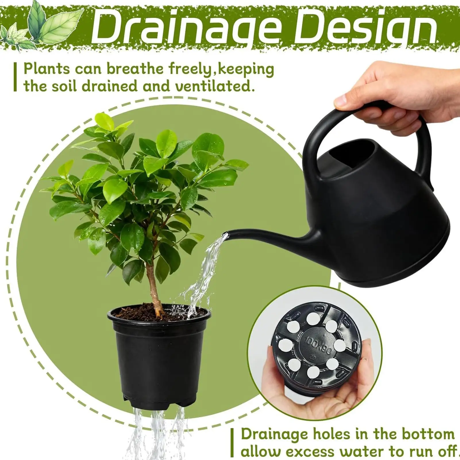 Germination Containers Seedling Pots 100 Pieces With Drainage Holes Seedling Planter For Indoor Outdoor Garden Backyard Balcony