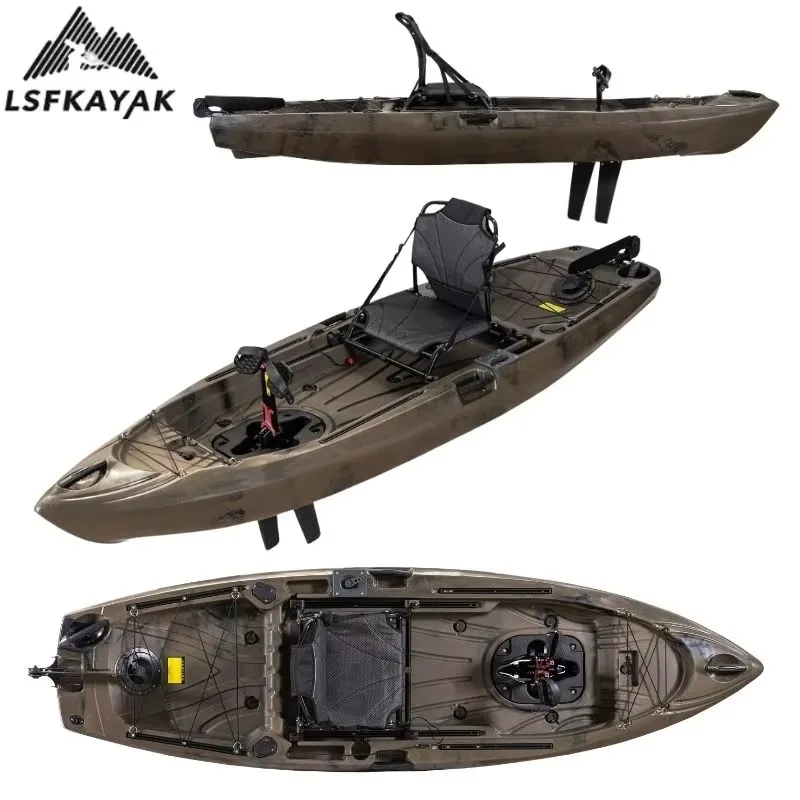 3.04m One Person Fin Driven Kayak HDPE For Fishing, Surfing And Cruising Fishing Boat
