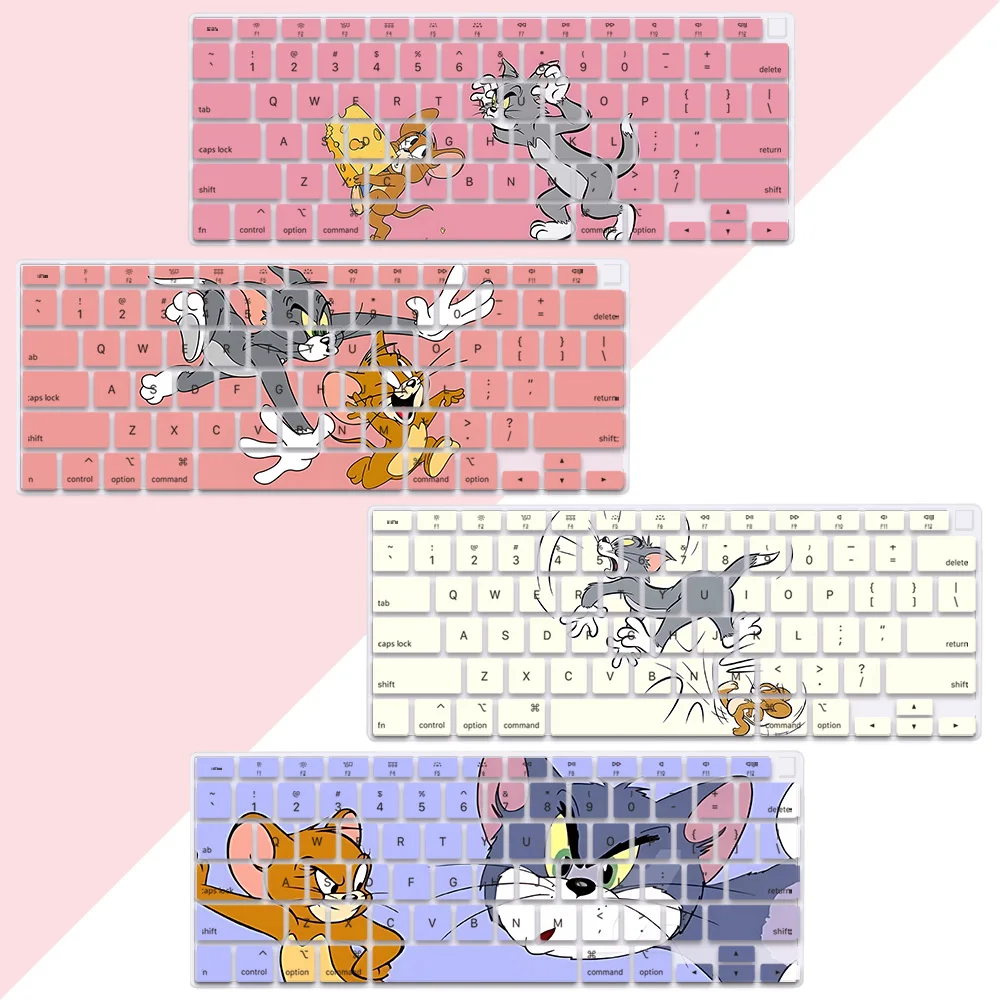 

Mouse and cat Toms US Layout Color Print Soft Silicone Keyboard Cover For Macbook 2020 Air A2179 A2337