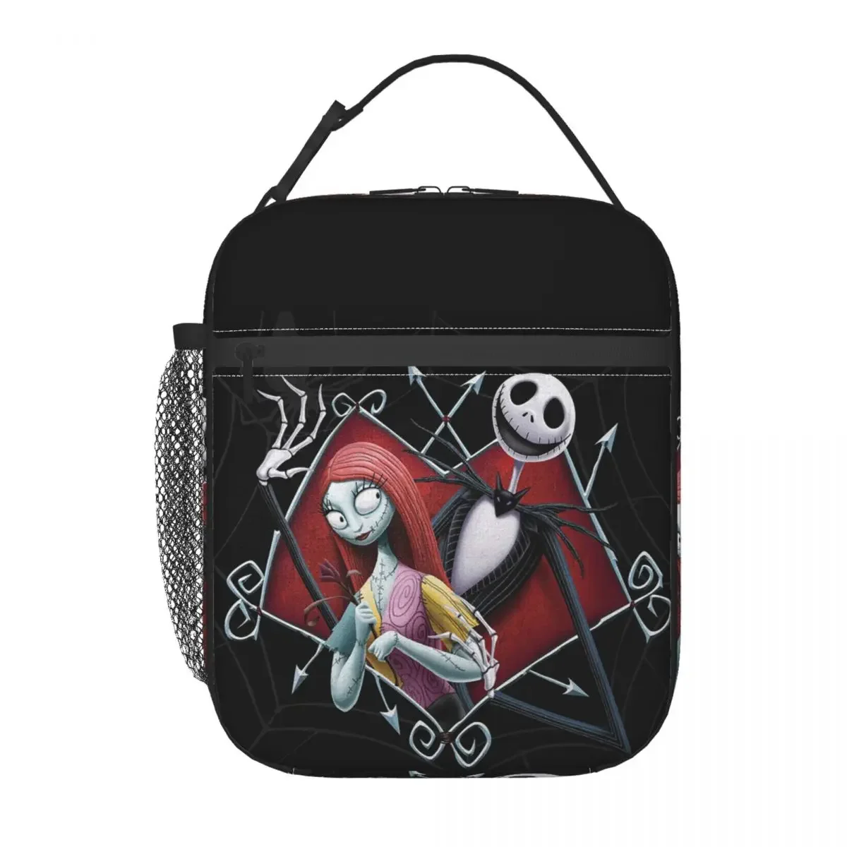 Custom Halloween Skull Jack Sally Resuable Lunch Box  Tim Burton Christmas Horror Movie Thermal Cooler Insulated Lunch Bag