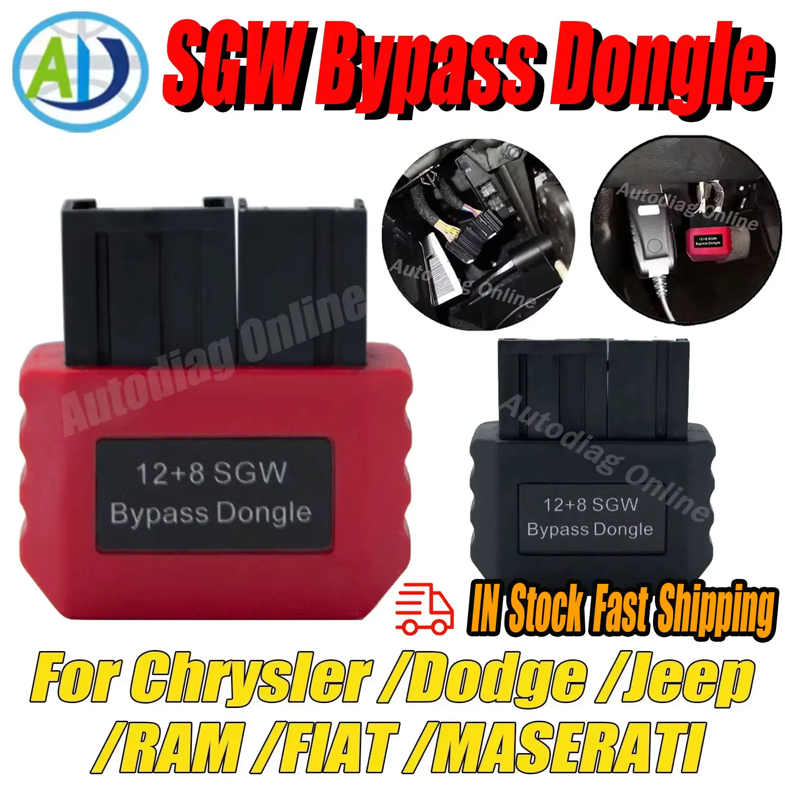 

Обходной ключ SGW для автомобиля FCA, диагностика OBD2 для Chrysler/Dodge/Jeep/RAM/FIAT/MASERATI 12 + 8-контактный модуль охранного шлюза, сканирование