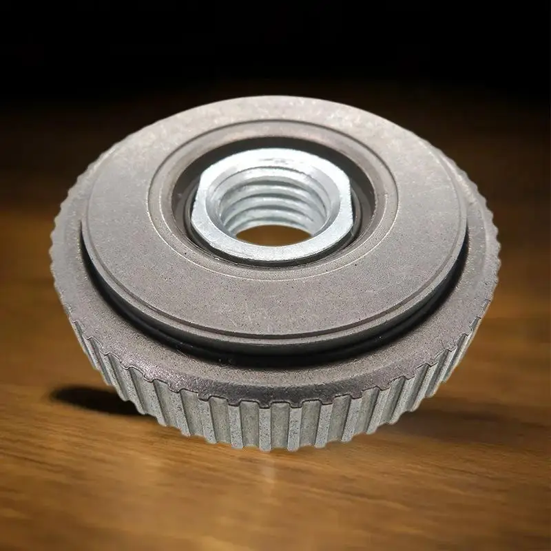 1Pack Silver Quick Release Nut Clamping Grinder Plate, M14 Thread Power Chuck Tools Self-locking
