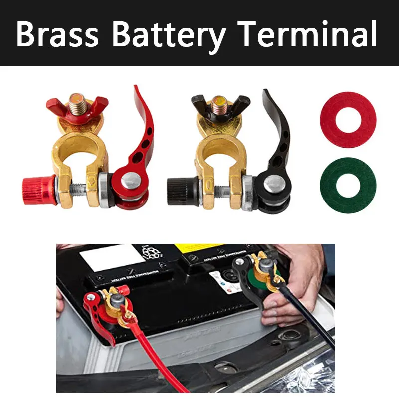 Terminal de batería de coche de 24V y 12V, postes de terminales de alimentación de aleación de Zinc y latón, conectores de Clip superior de batería