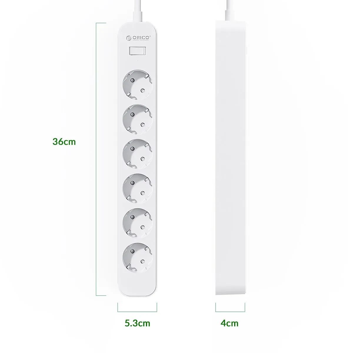 ORICO Power Strip with 3m Extension Cable Electrica Socket 6AC Outlets Multiple Sockets with Surge Protector Network Filter