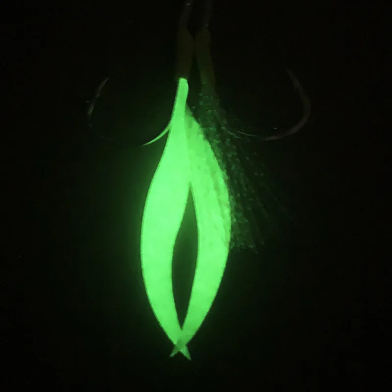 5 أزواج 10 # 12 # 14 # 16 # 18 # 20 # خطافات طُعم تهزهز عالية الكربون، خطافات مساعدة شائكة مزدوجة للمياه المالحة، خطاف قفز سريع وبطيئة #4