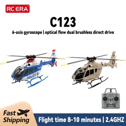 Nowa ERA C123 RC 2.4GHZ 6CH 6-osiowa żyroskocznia optyczna lokalizacja wysokości przepływu 1:36 zabawki helikopter zdalnego sterowania w skali EC135