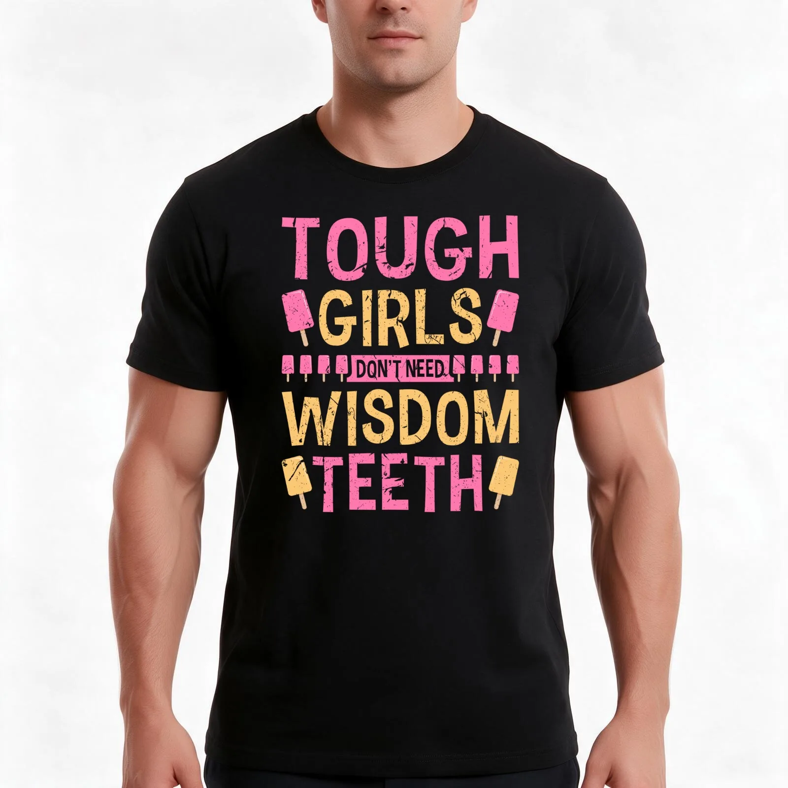 Tough Girls Don't Need Wisdom Teeth Wisdom Teeth Extraction T-Shirt, Summer Casual Cotton Tee, Oversized Streetwear Tops