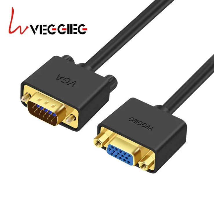 

VegGieg High Quality 3+6 Male to Male VGA Converter Cable CCS & CCA Material Projector Audio Video Camera Applications Wholesale