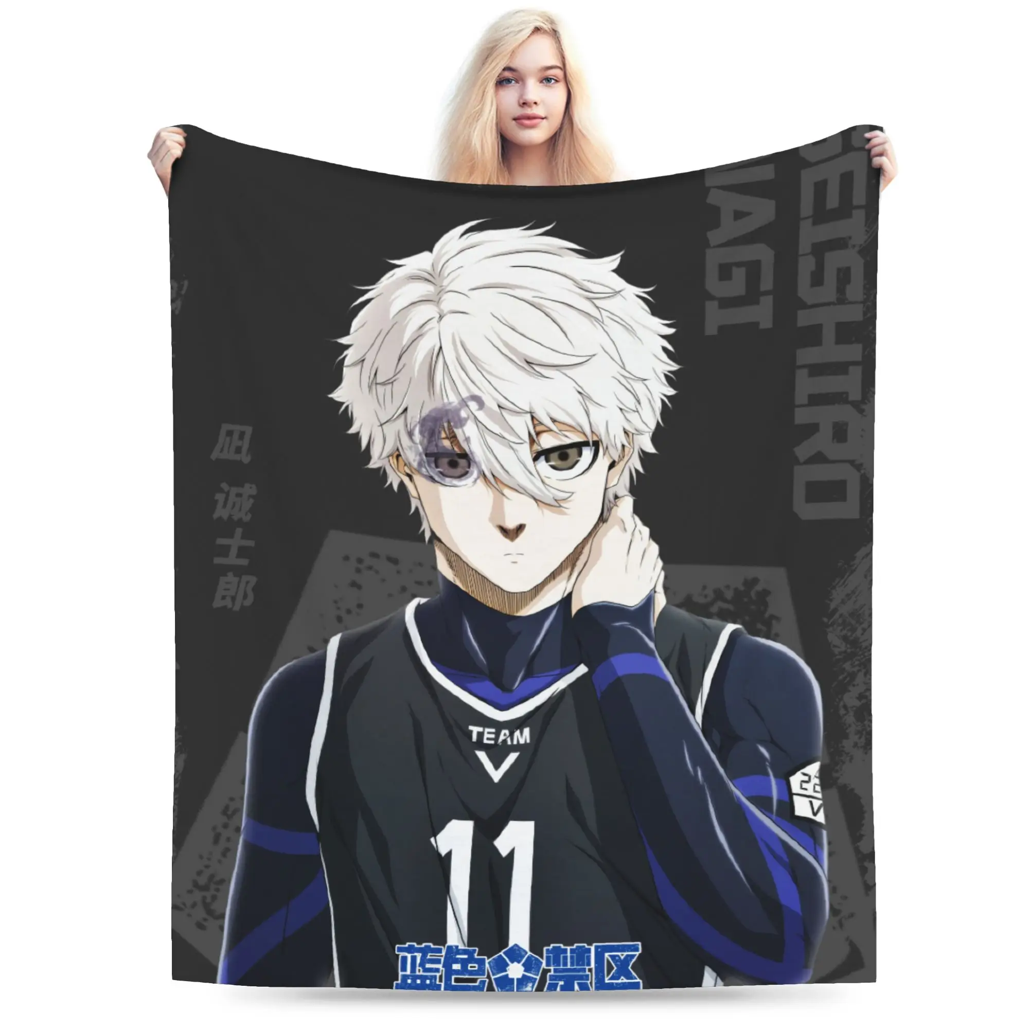 

Пледы из флиса с принтом аниме Blue Locks, летние, многофункциональные, легкие, для кровати и улицы, как одеяло