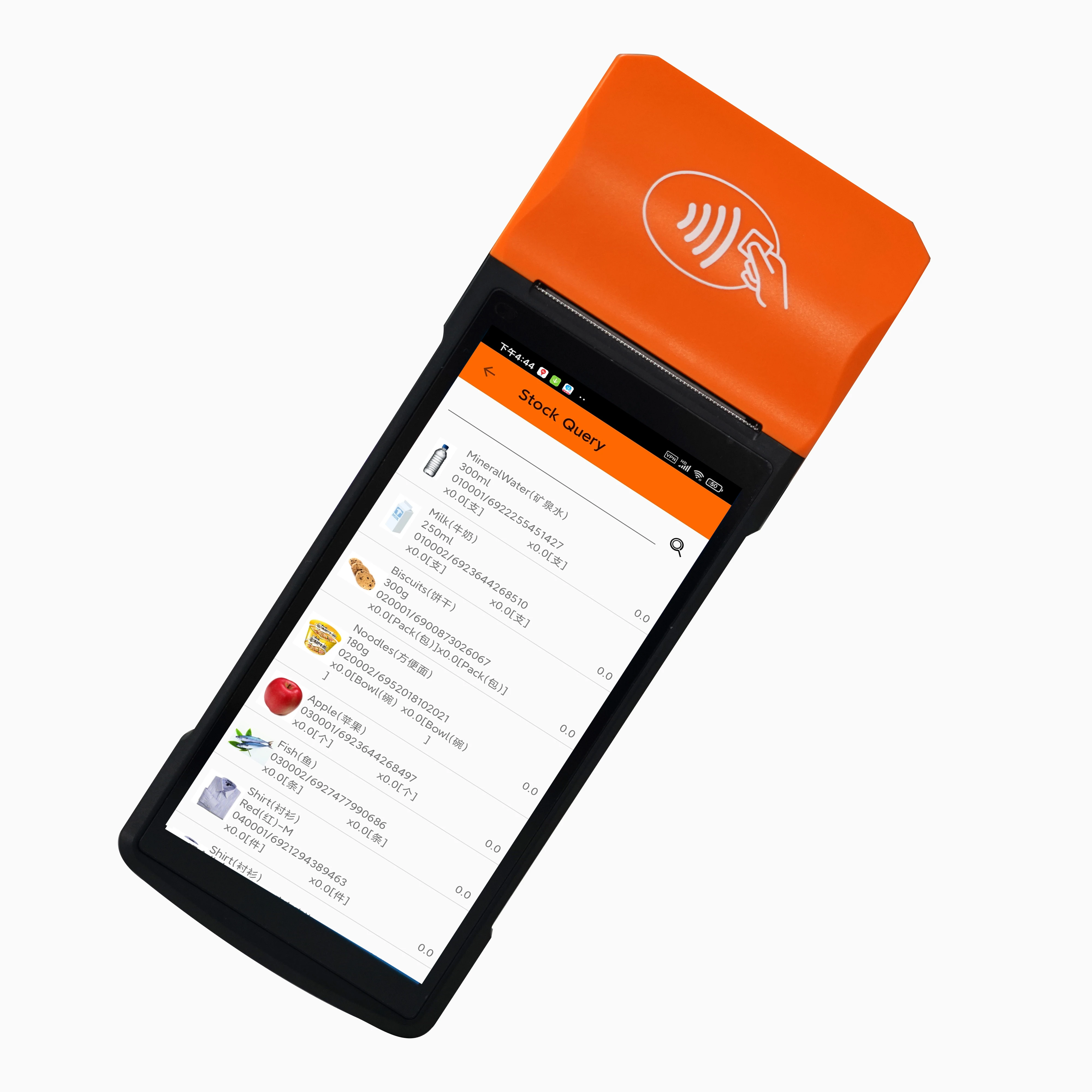 Pos portátil com impressora Android Handheld Pos Touch Wifi Barcode Scanner Pda com impressora móvel de 58 mm