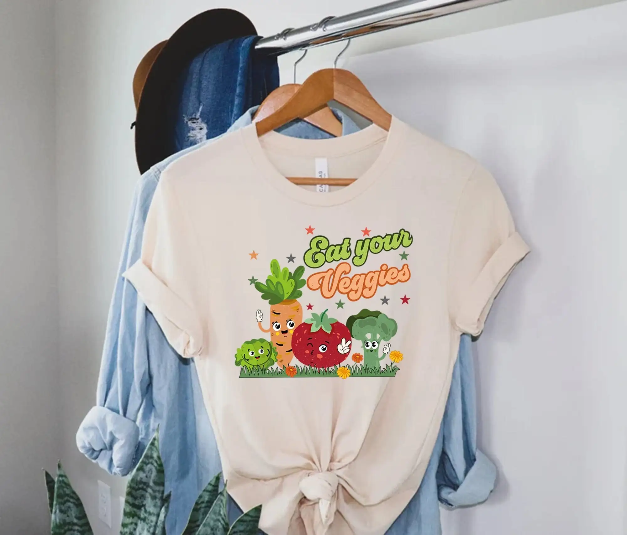 Eat Your Veggies T Shirt Vegan Retro Farmers Markets Vegetarian Vegetables Sweat