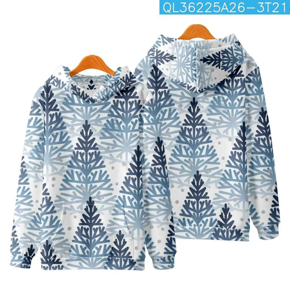 

Autumn Casual Couple Men Women Pullover Gradient Pine Leaves Printed O-Neck Long Sleeve Hoodies Sweatshirt Harajuku Streetwear