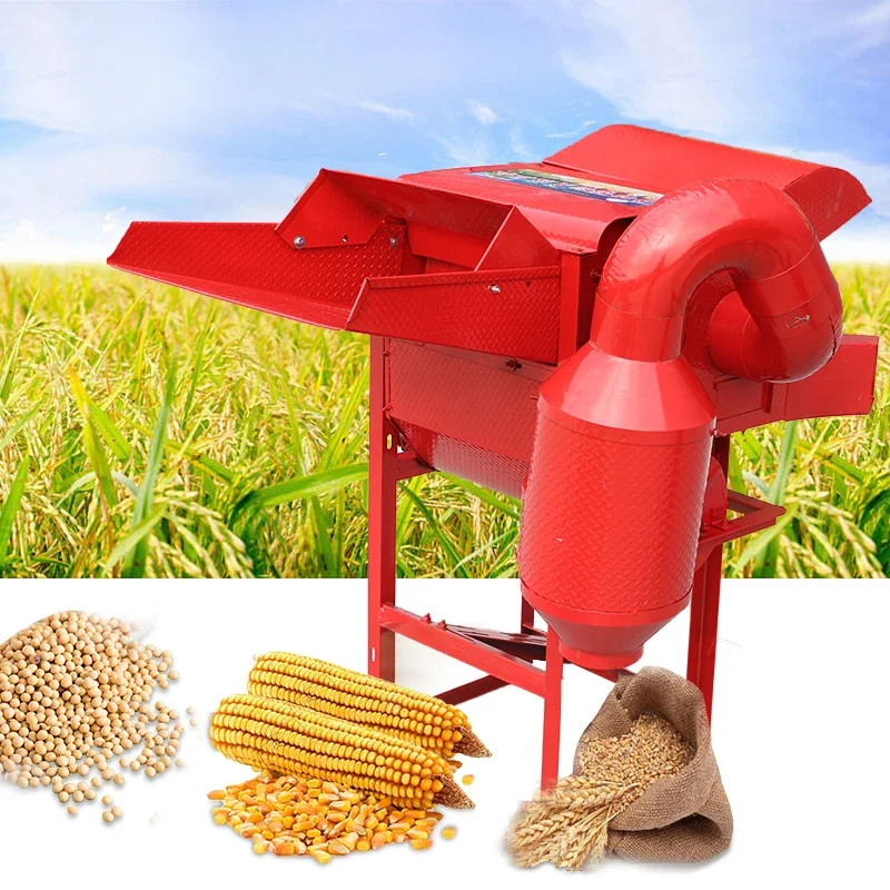Mini Multi-Crop Thresher Sheller, Wheat Rice Soybean Legume Threshing Machine for Farm Use
