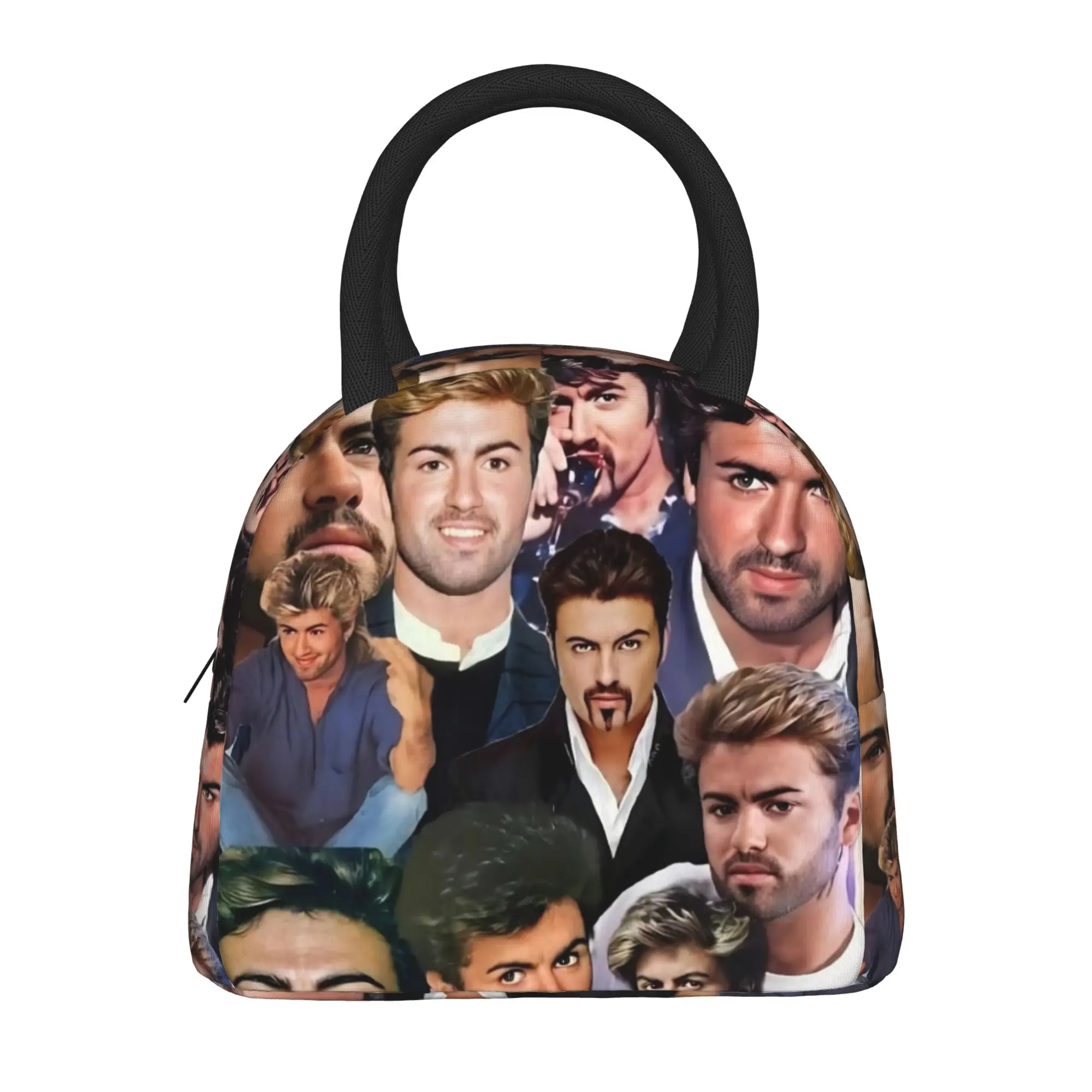 

George Michael British Singer Lunch Bag Casual Lunch Box Travel Portable Zipper Thermal Lunch Bags For Child Oxford Cooler Bag
