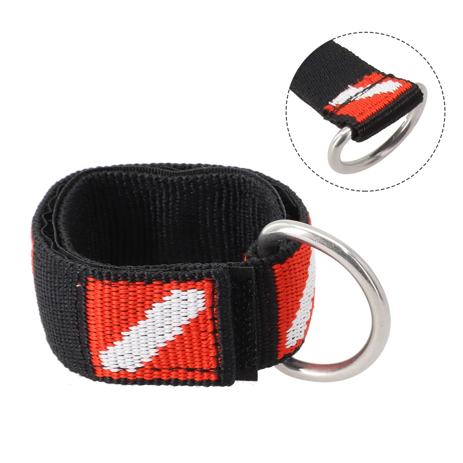 1pc Diving Wrist Strap With Stainless Steel D-Ring Adjustable Size Diving Flag Pattern Webbing Water Sports Accessories