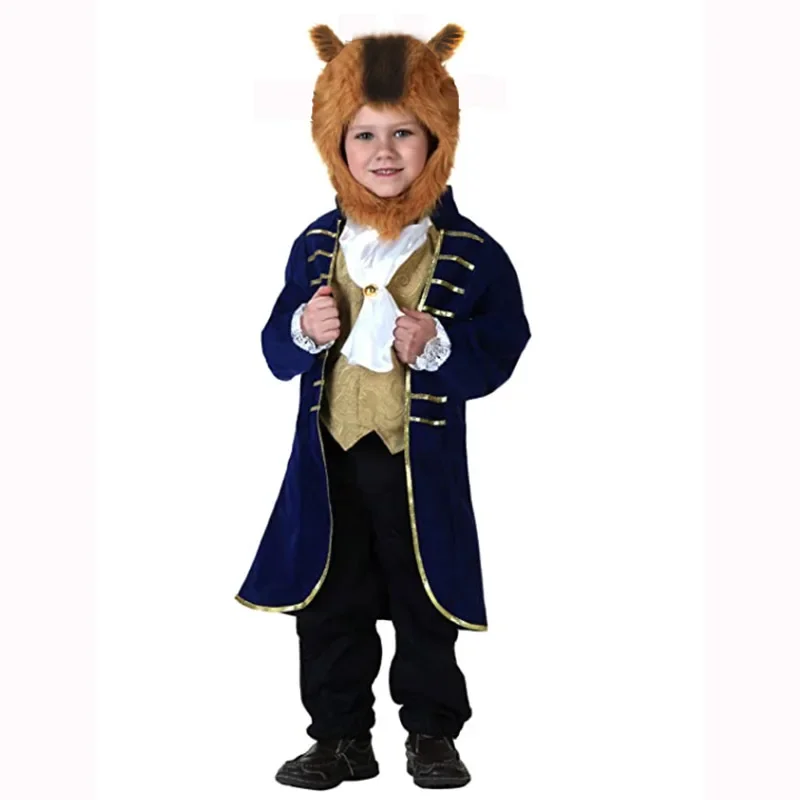 New Cute Children Beauty And Monster Beast Costume Prince Boys Halloween Carnival Party Performance Costume