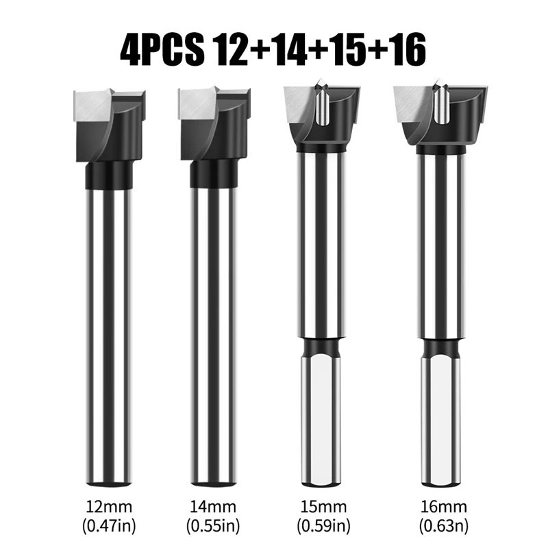 Triangular Shank Carbide Wood Drill Bits Wood Hole Opener Hinge Hole Opening Tool Flat Wing Drill