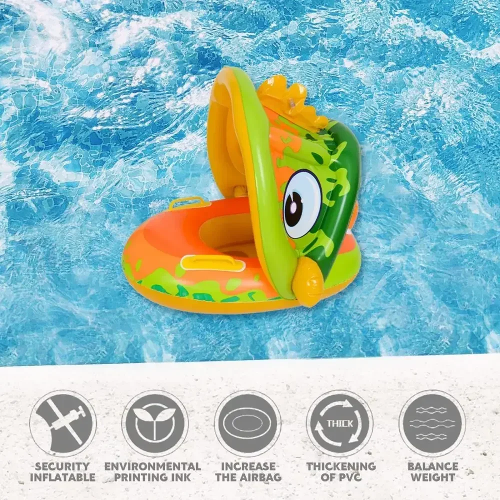 Baby Pool Float Removable Canopy for Swimming Infant Floating Seat Swim Circle Kids Safety Bathing Summer Beach Water Toys