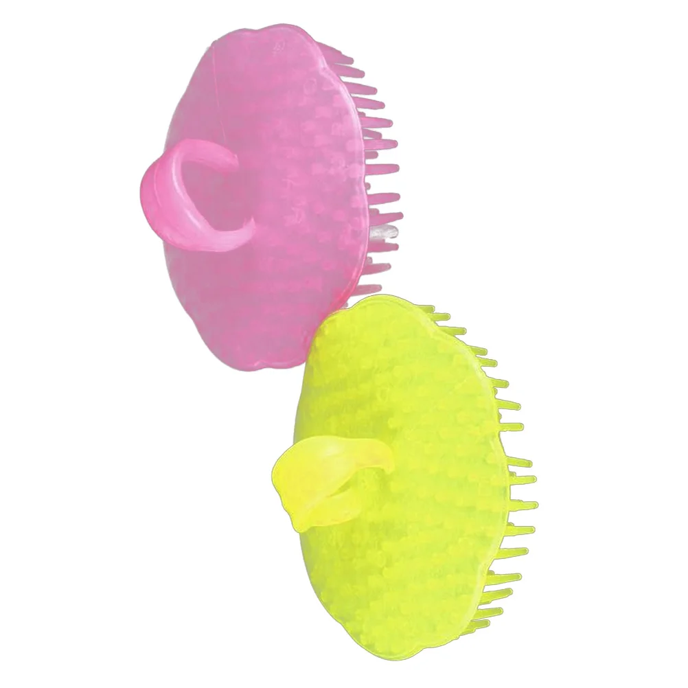 2 قطعة تدليك فروة الرأس فرش تصفيف الشعر مشط دائم الراتنج رئيس مدلك دش أداة يعزز تدفق الدم يقلل من تساقط الشعر هلام