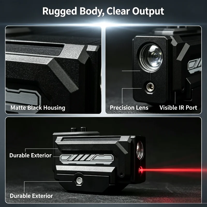 Portable Compact Hobby Hunting Flashlight Dual LED Red Light 20mm Picatinny Rail Easy Install Model Modification Lighting Gear