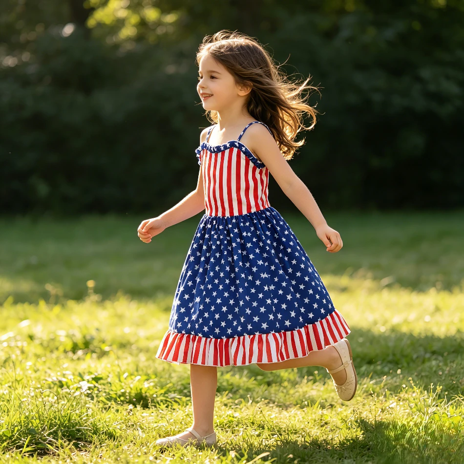 

Kids Birthday Party Slip Dress Children Christmas Navidad Cute Clothes Girls Summer Dress Baby Girl Star Print Princess Dresses