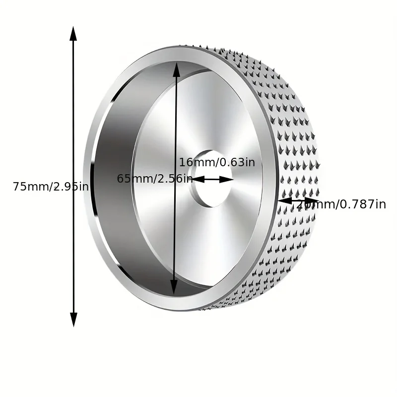 Angle Grinder Wood Carving Disc, 16mm Bore Wood Grinding Shaping Wheel for Wood Polishing Cutting Carving