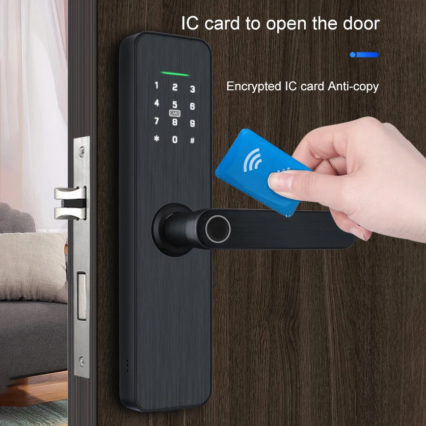 Door Handles Lock Smart Biometric Fingerprint Door Lock TTLock Design Door Handle Lock