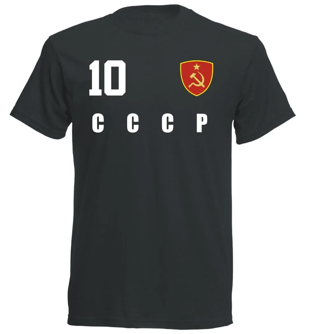 Jersey Style Footballer Number ALL 10 Funny Tee shirt Hot sale Summer Style CCCP Soviet Union T-shirt men clothing graphic tees