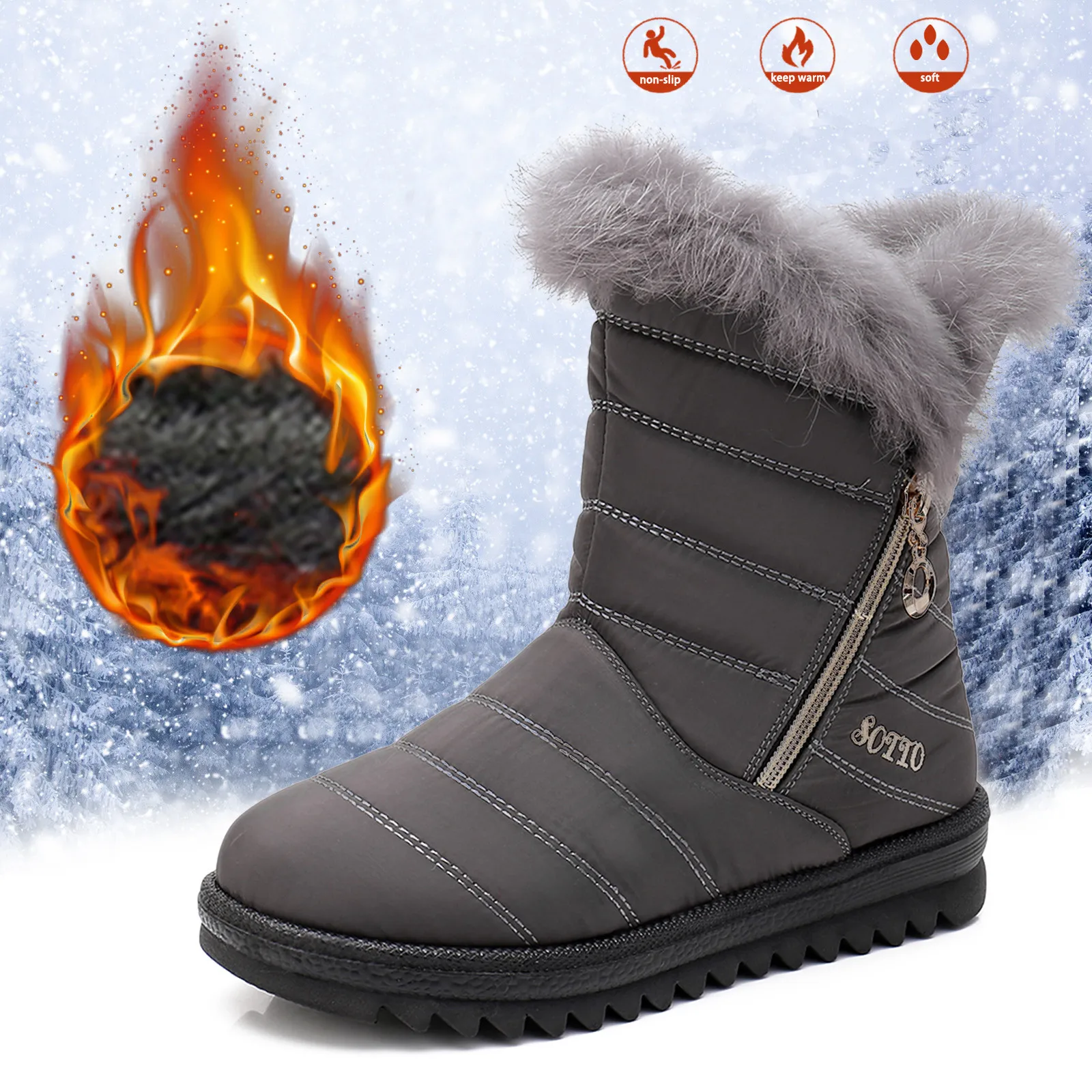 Snow Boots Warm Shoes For Women's Autumn Winter Thickened Insulation New European American Models Boot Waterproof Snow Boots