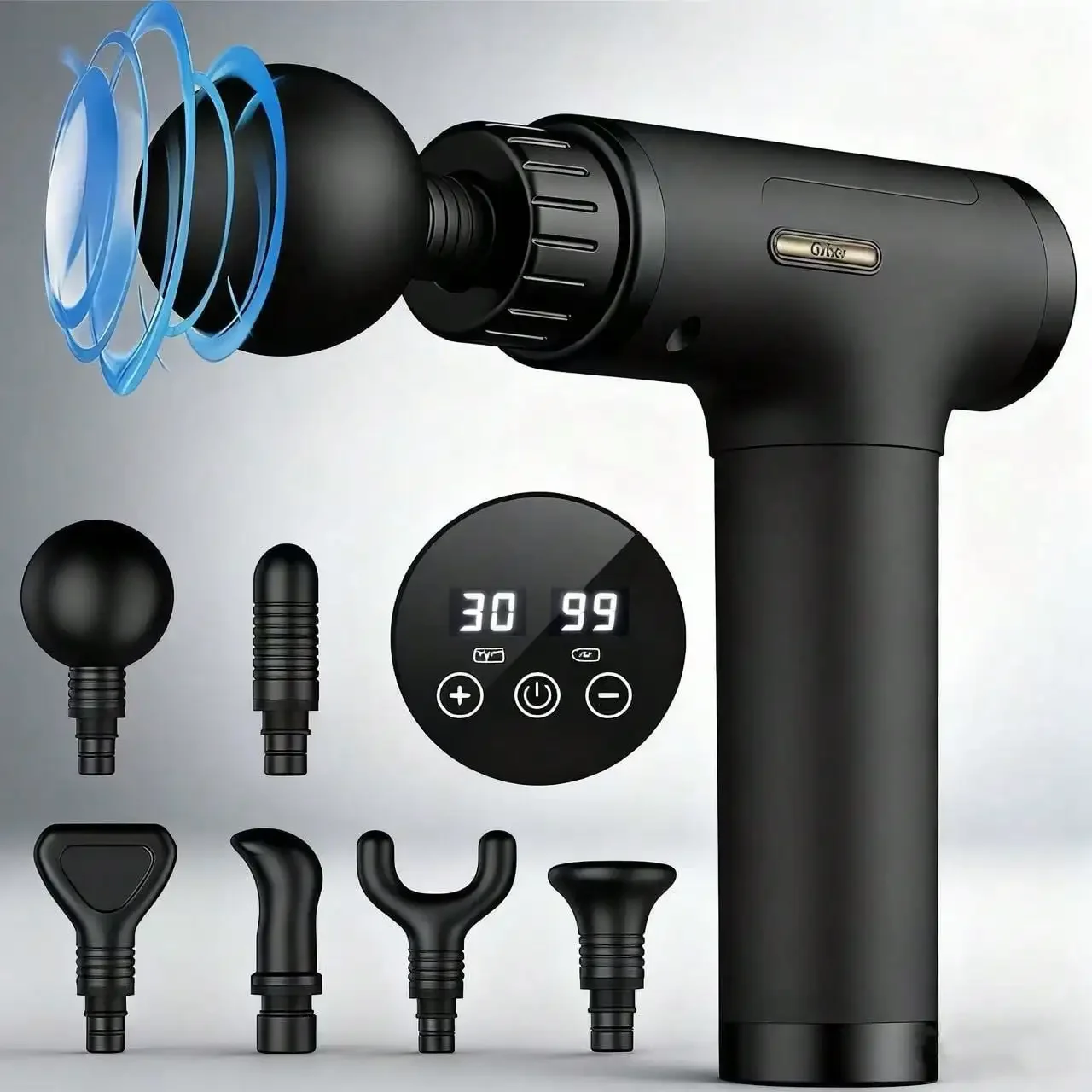 

Portable Fascia Body Massage Gun, Portable Muscle With 6 Attachments Pain Relief - Back, Neck, Body & 30 Speed,Relieve The Pression,Ultra-Compact Rechargeable Handheld Percussion Massager, Silent Brushless Motor - High Torque Drive, Elegant Design, Suitab
