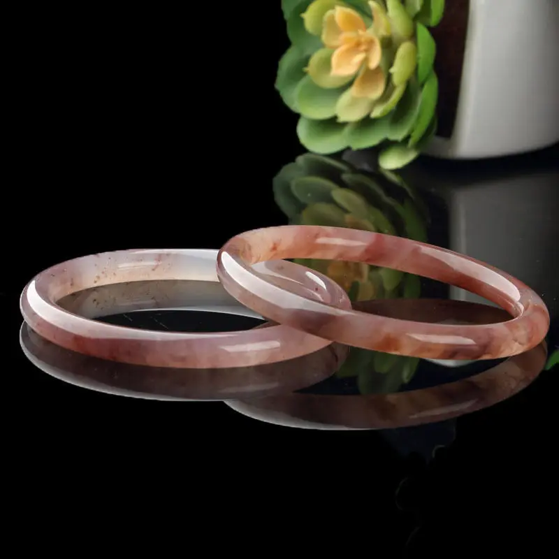 

Golden Silk Jade Smoke Purple Jade Beauty Bracelet Peach Blossom