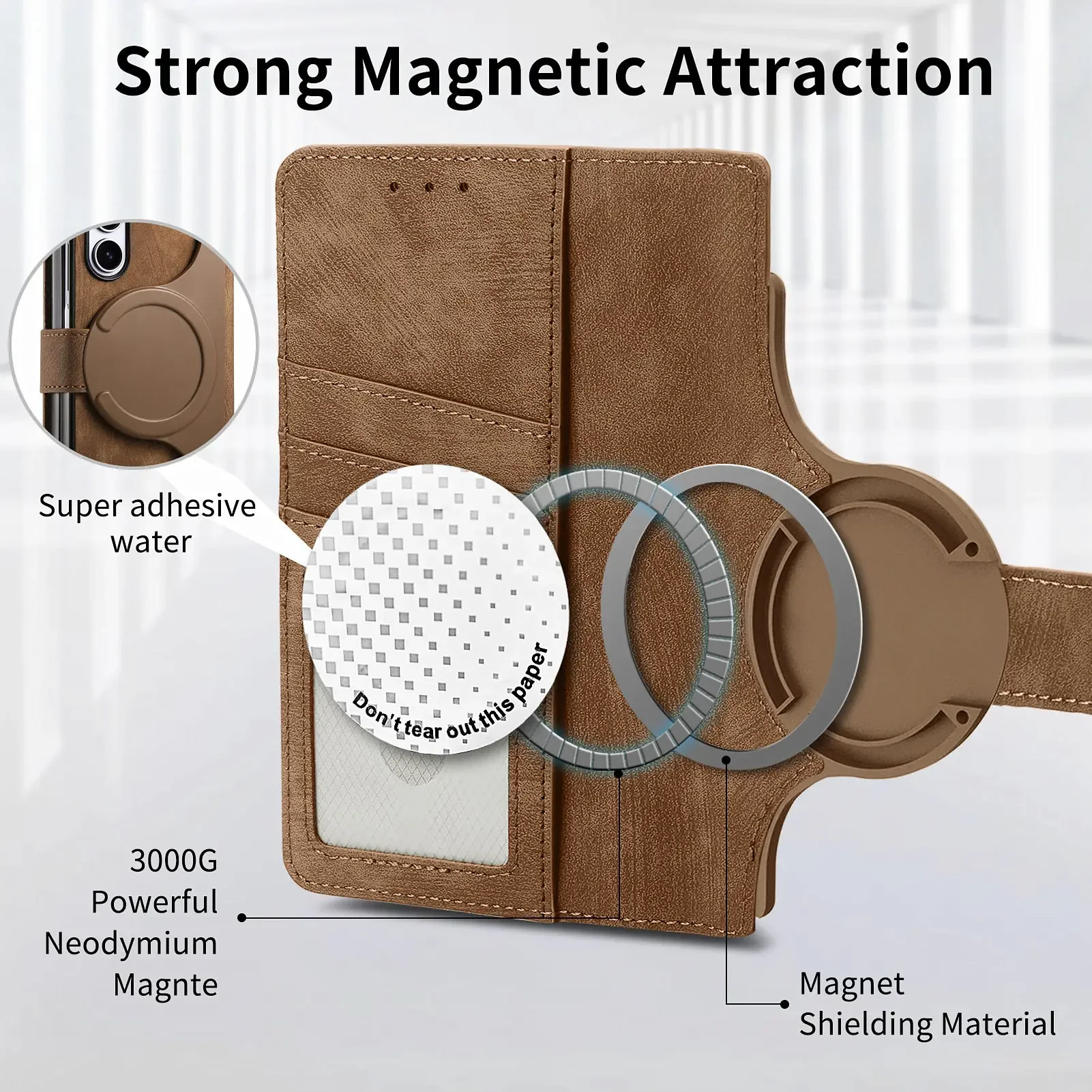 2 in 1 Magnetic Zipper Cards Solt Wallet Leather Case For Samsung Galaxy Z Fold 7 6 5 4 3 5G Wireless Charging Bag Purse Cover