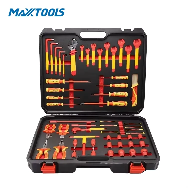 

55pcs VDE Hand Tool Set With Chrome Vanadium Steel 3/8" Drive Socket Precision Screwdriver In Blow Molding Box OEM Available