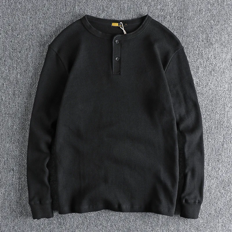 

American Fashion Autumn Winter Men's Solid Color Simple Basic Casual Trendy Loose O-neck Long Sleeve T-shirts Male Top Clothes