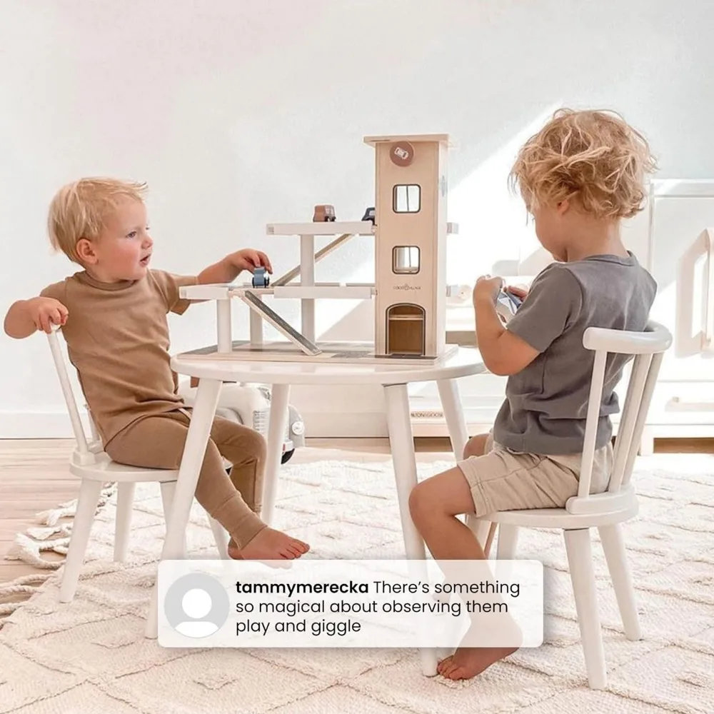 Delta Children Homestead Kids Table e 2 sedie Set-ideale per arti e mestieri, Greenguard Gold Certified, Bianca