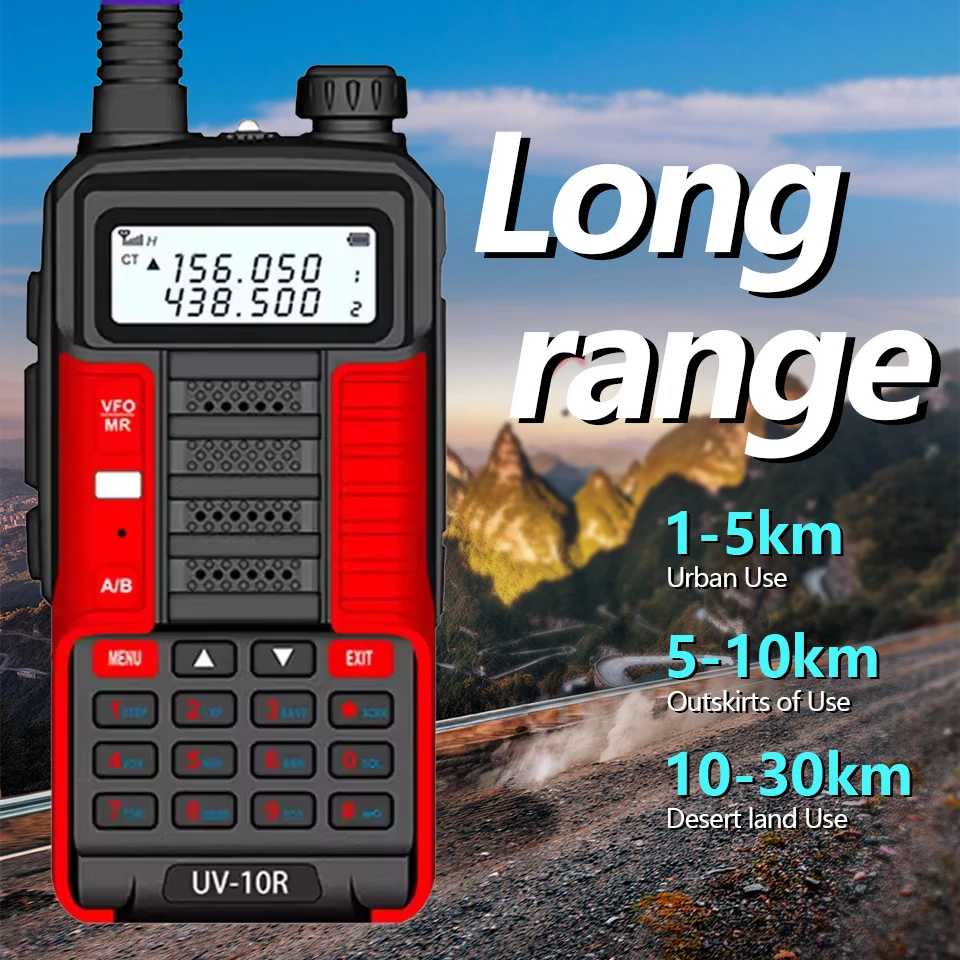 1PC Baofeng UV-10R デュアルバンド HFトランシーバー ハイパワー 10W プロ仕様 UV10R 無線機 長距離 双方向 アマチュア無線機