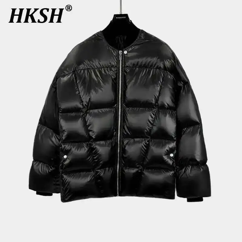 

HKSH Autumn Winter New Men's Tide Dark RO Style Down Jackets Fashion Chic Zipper Stand Collar Niche Design Padded Coats HK3098