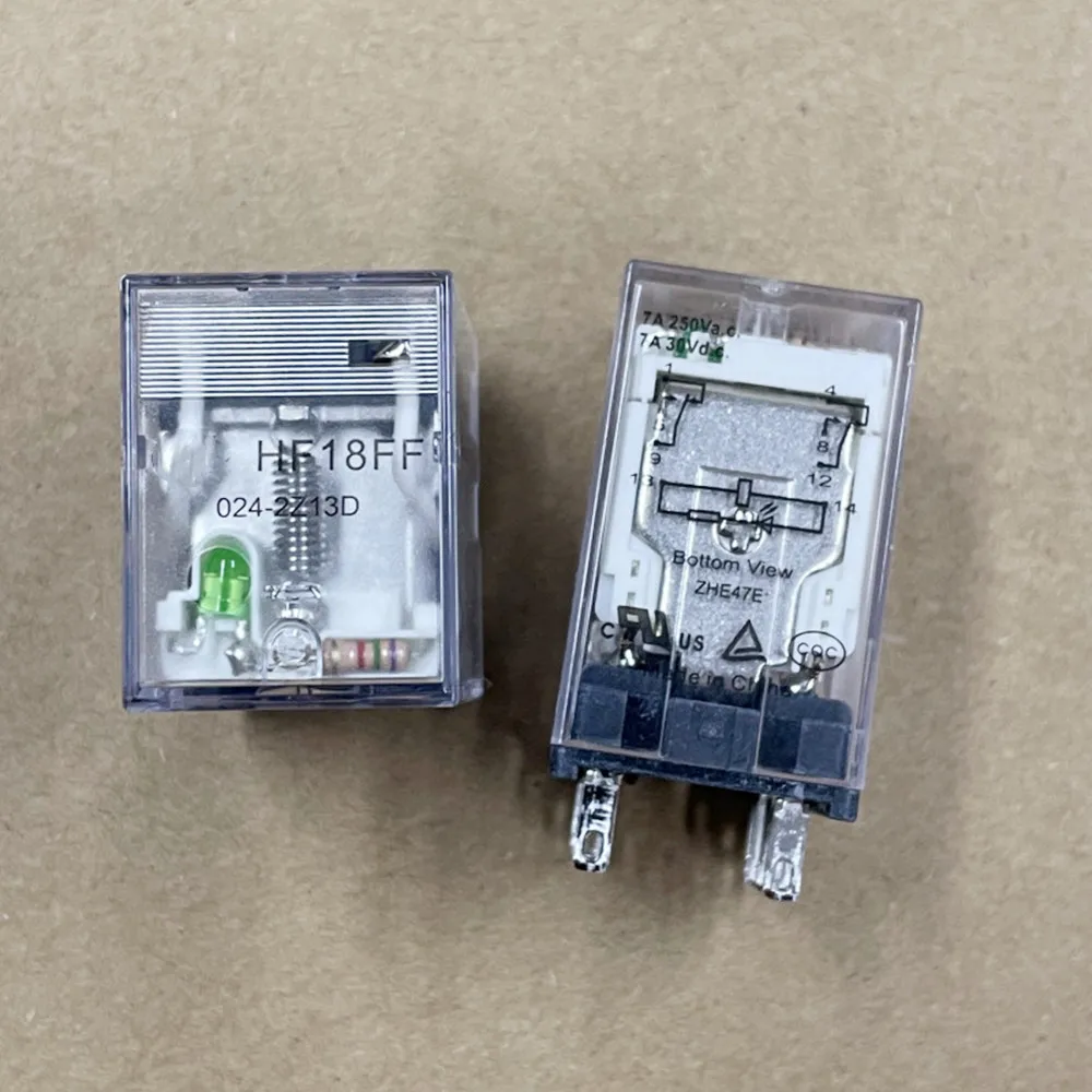 Original New 100% power relay HF18FF-024-2Z13D two group conversion 8pin 7A250VAC green light