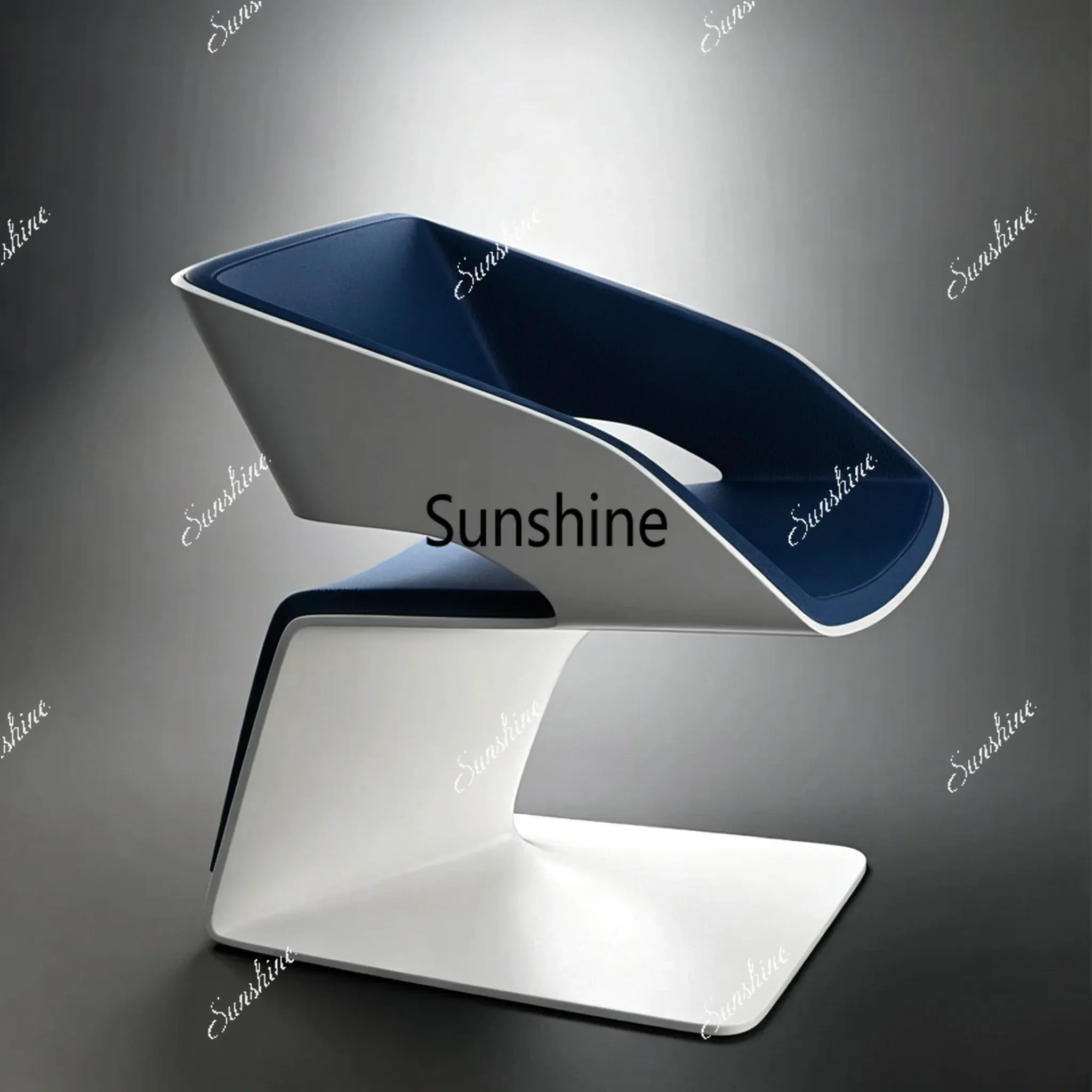Modern special-shaped fiberglass hollow back chair