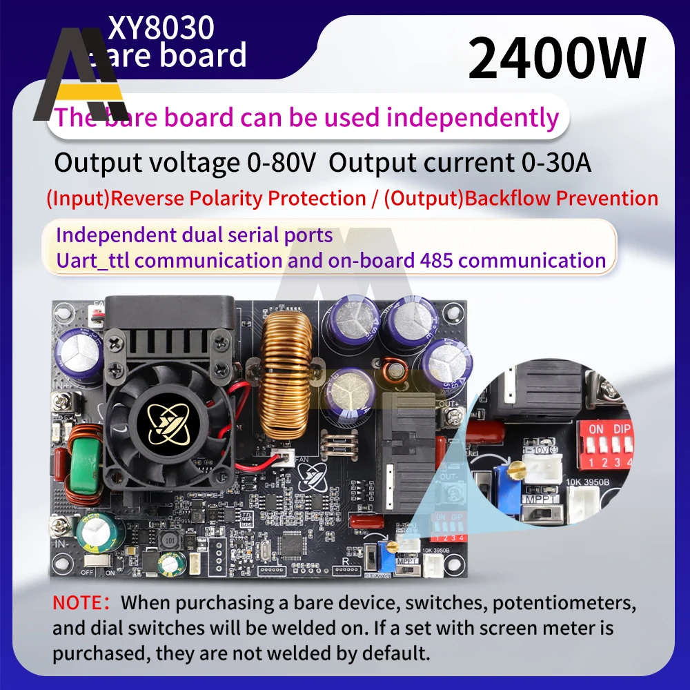 

XY8030S CNC DC Adjustable Step-Down Power Supply Module 30A/2400W Constant Voltage Current Module Input Voltage DC12-90V