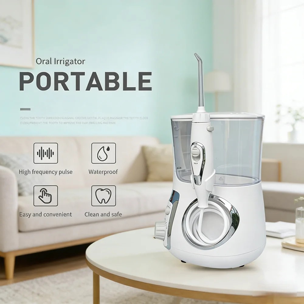 

Электрический ирригатор для полости рта с 10 режимами и 5 насадками, профессиональный стоматологический аппарат для чистки зубов для домашнего ухода за полостью рта