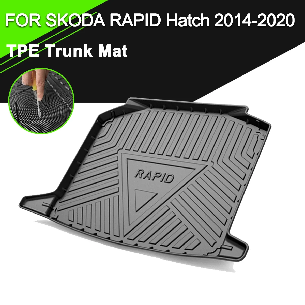 

Коврик для багажника из ТПЭ для SKODA RAPID крышка 2014-2020 автомобильный водонепроницаемый нескользящий резиновый подкладка для груза аксессуары