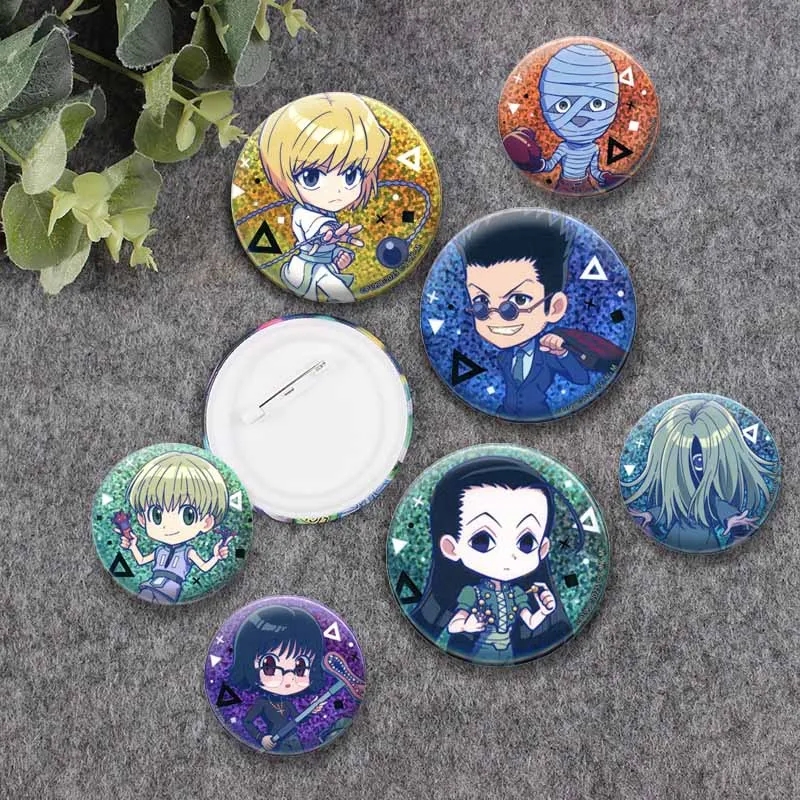 Japanese Anime Hunter X Hunter Figure Enamel Badge Cartoon Role Playing Brooch Bag Clothes Pins Jewelry Gifts for Kids Friends